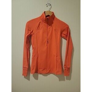 Lululemon 1/4 Zip Athletic Top Long Sleeve Size 2 Coral Pink Tennis Pickleball